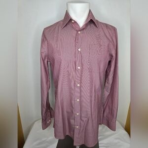 Nordstrom Size 15- 34/35 Men's Striped Red/White  Shirt